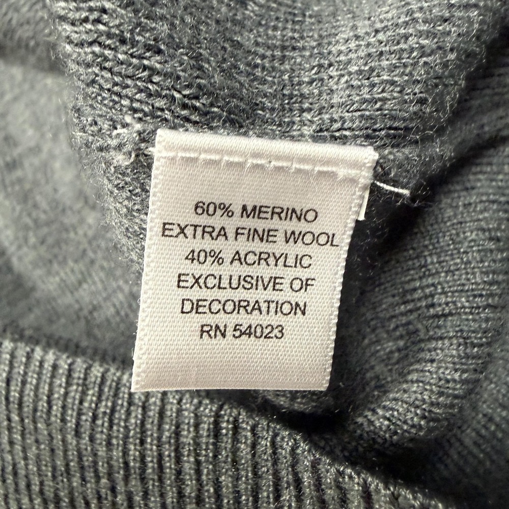 Banana Republic Sweater Mens Medium Gray Merino Wool Crewneck Pullover‎ Knit - Picture 4 of 9